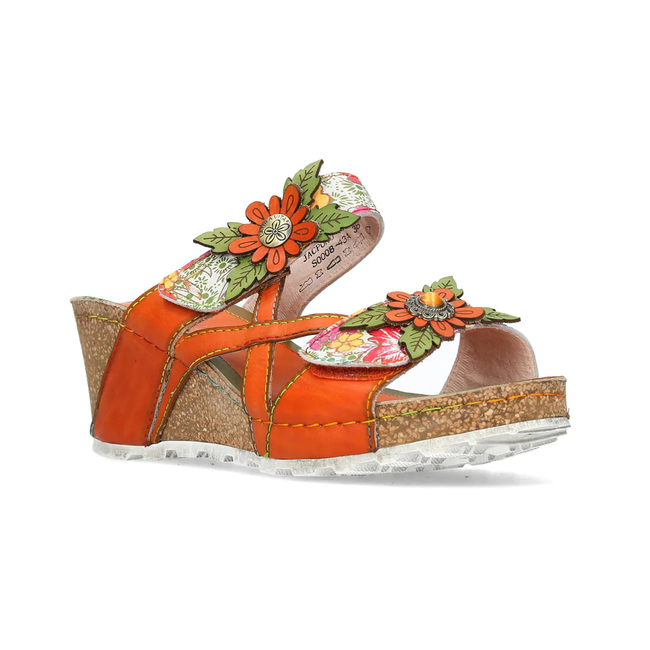 Laura Vita | Jacpono 43 Slip On Wedge Sandal | Apricot