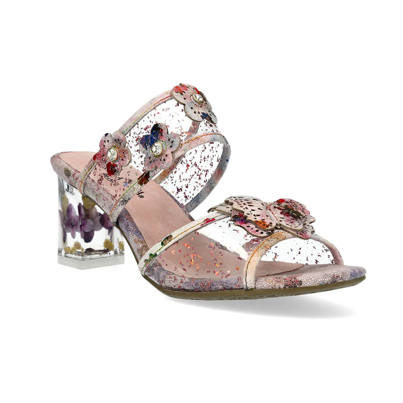 Laura Vita | Lucieo 22 Heeled Mule | Mauve Multi