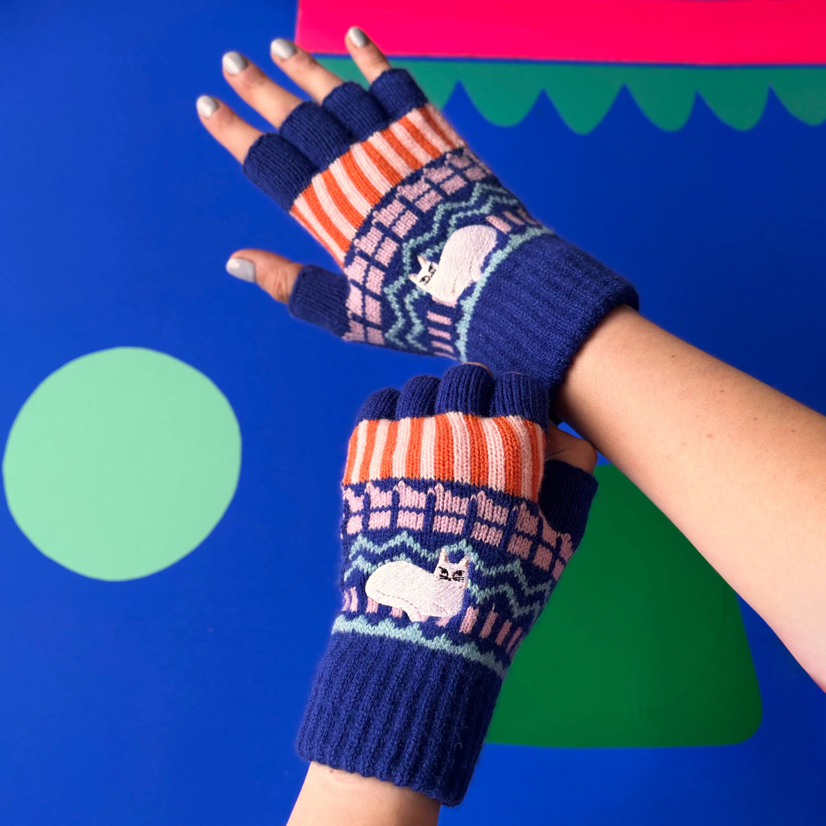 Catnip Fair Isle Fingerless Gloves