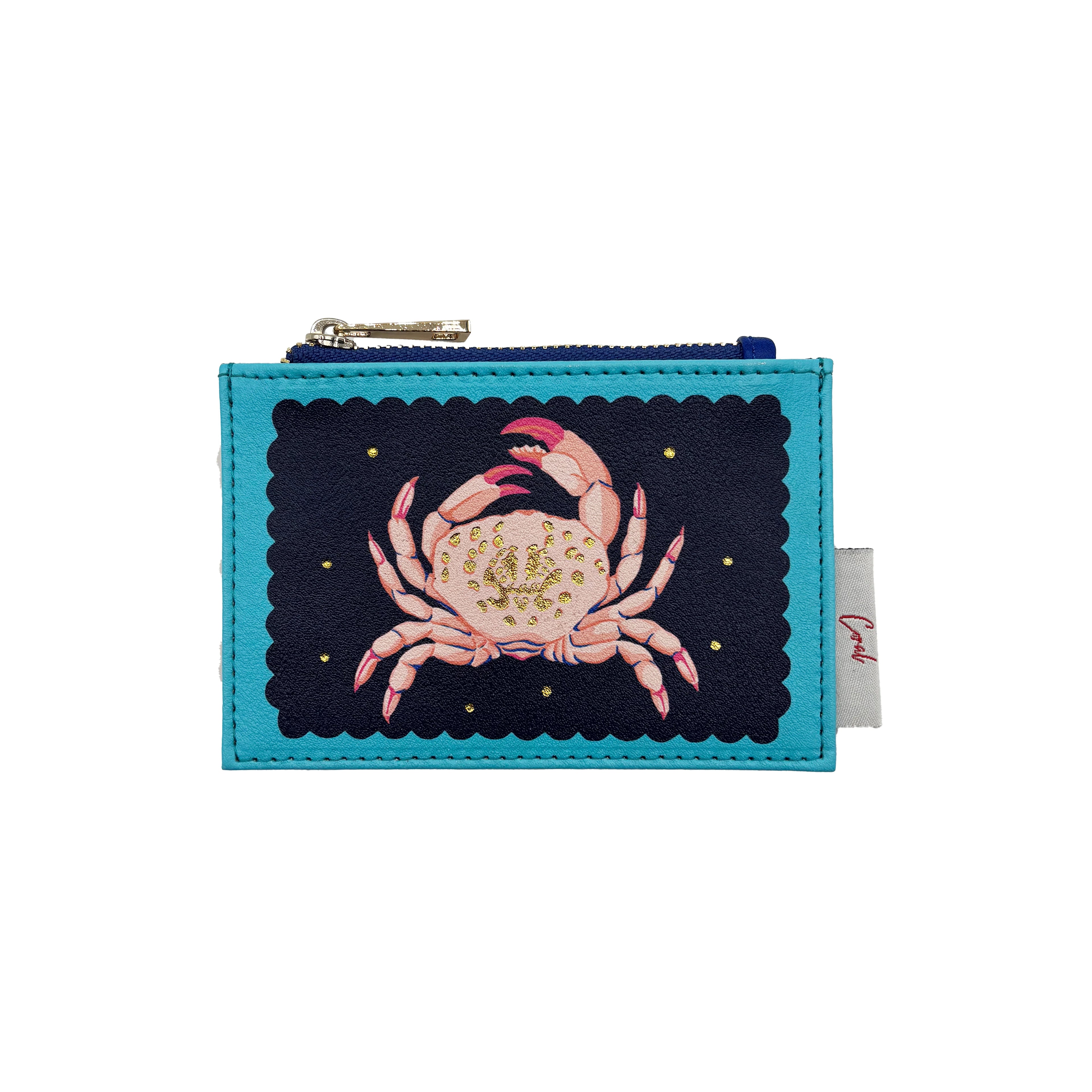 Coral Crab Zip Purse