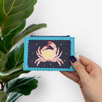 Coral Crab Zip Purse