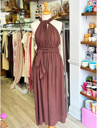 Cotton Infinity Dress | Chocolate Brown
