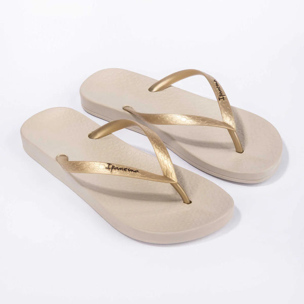 Anatomica Tan Flip Flop | Beige/Gold