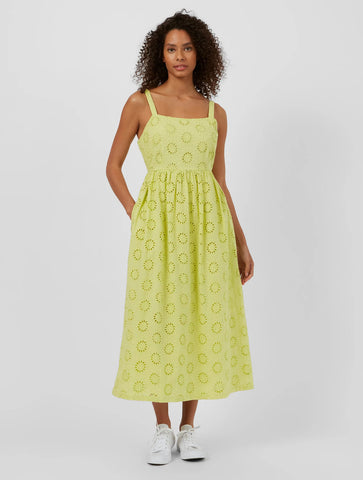 Daisy Cut Out Strappy Midi Dress | J1UAR | Lime Zest