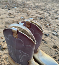 Felmini | Two Tone Cowboy Boots | Gold
