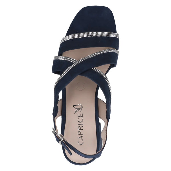 Caprice Suede Heeled Sandal 28300 | Ocean