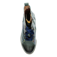 Laura Vita | Evcao 311 Heeled Ankle Boot | Blue/Green Multi