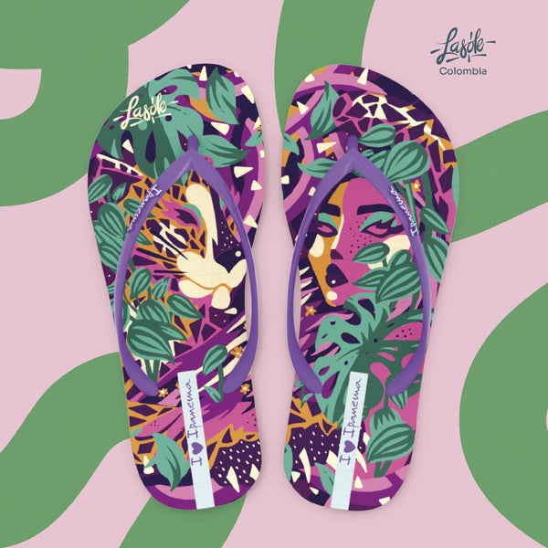Graffiti Design Flip Flops | Purple