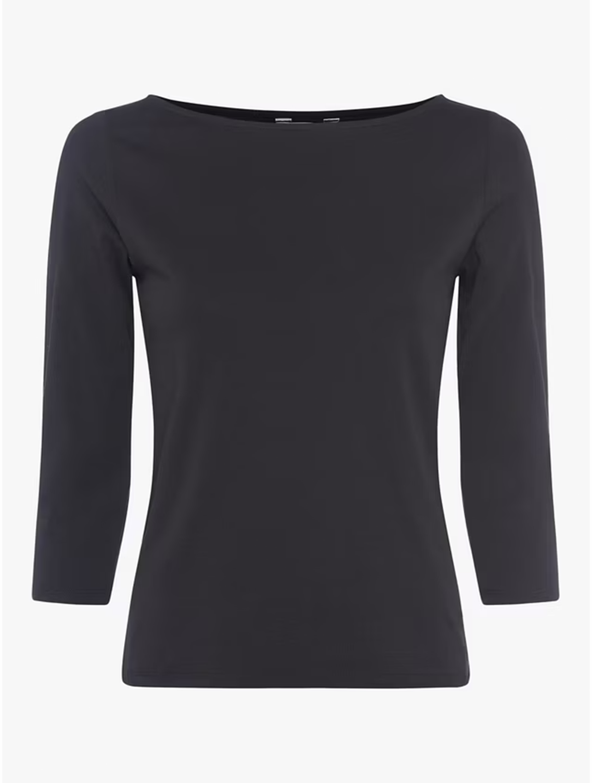 Great Plains | Hollie Organic Cotton Jersey 3/4 Sleeve Boat Neck Top | Black