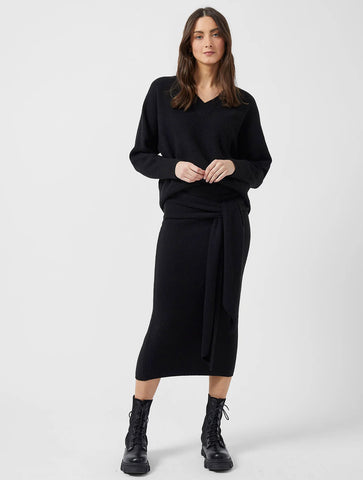 Carice Knit Belted Midi Skirt | J3TAK | Black