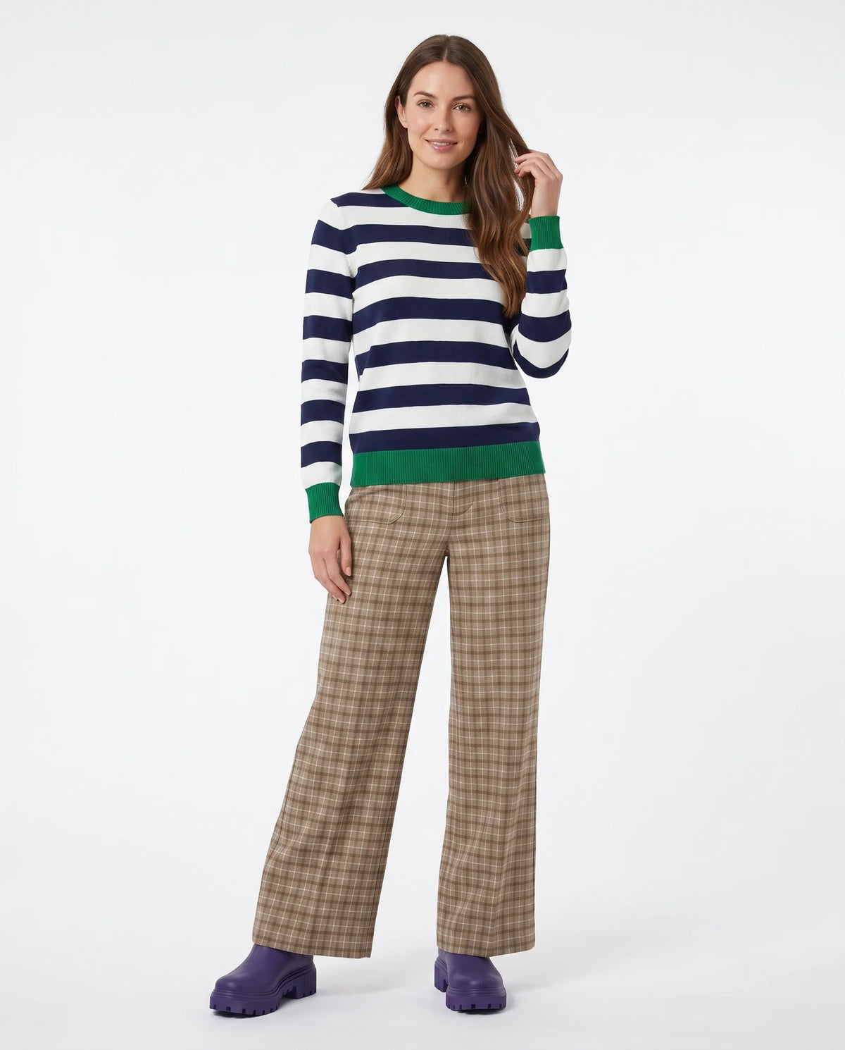 Alice Collins | Etta Pullover | Emerald/Rich Navy