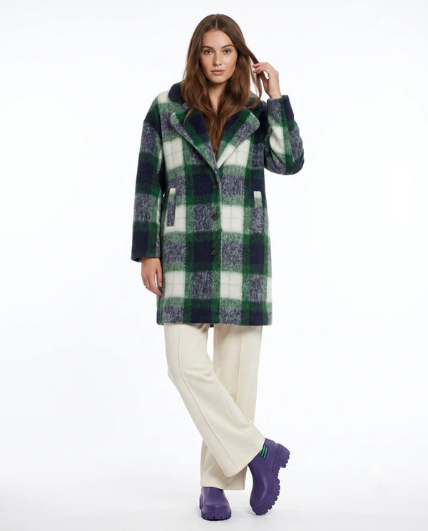 Alice Collins | Tiana Pea Coat | Rich Navy/Green