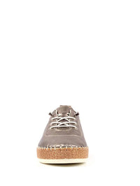 Lunar|Evette | Leather Plimsoll | Pewter