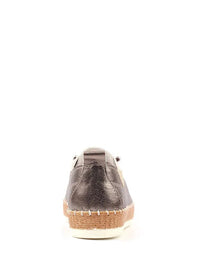 Lunar|Evette | Leather Plimsoll | Pewter