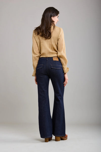 Toxik3 Olian Bootcut Retro Jeans | Raw Blue