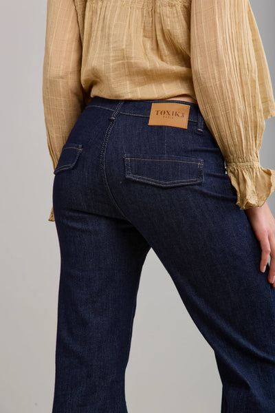 Toxik3 Olian Bootcut Retro Jeans | Raw Blue