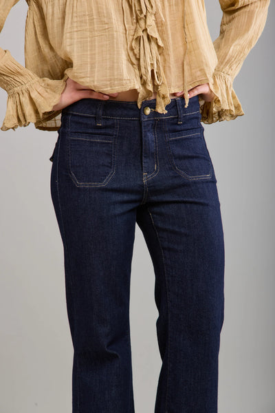 Toxik3 Olian Bootcut Retro Jeans | Raw Blue