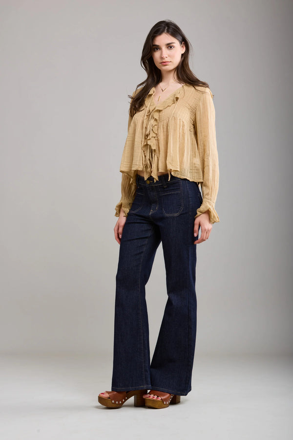 Toxik3 Olian Bootcut Retro Jeans | Raw Blue