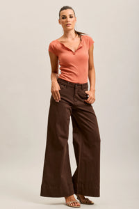 Toxik3 Wide Leg Jeans H2862-1 | Chocolate