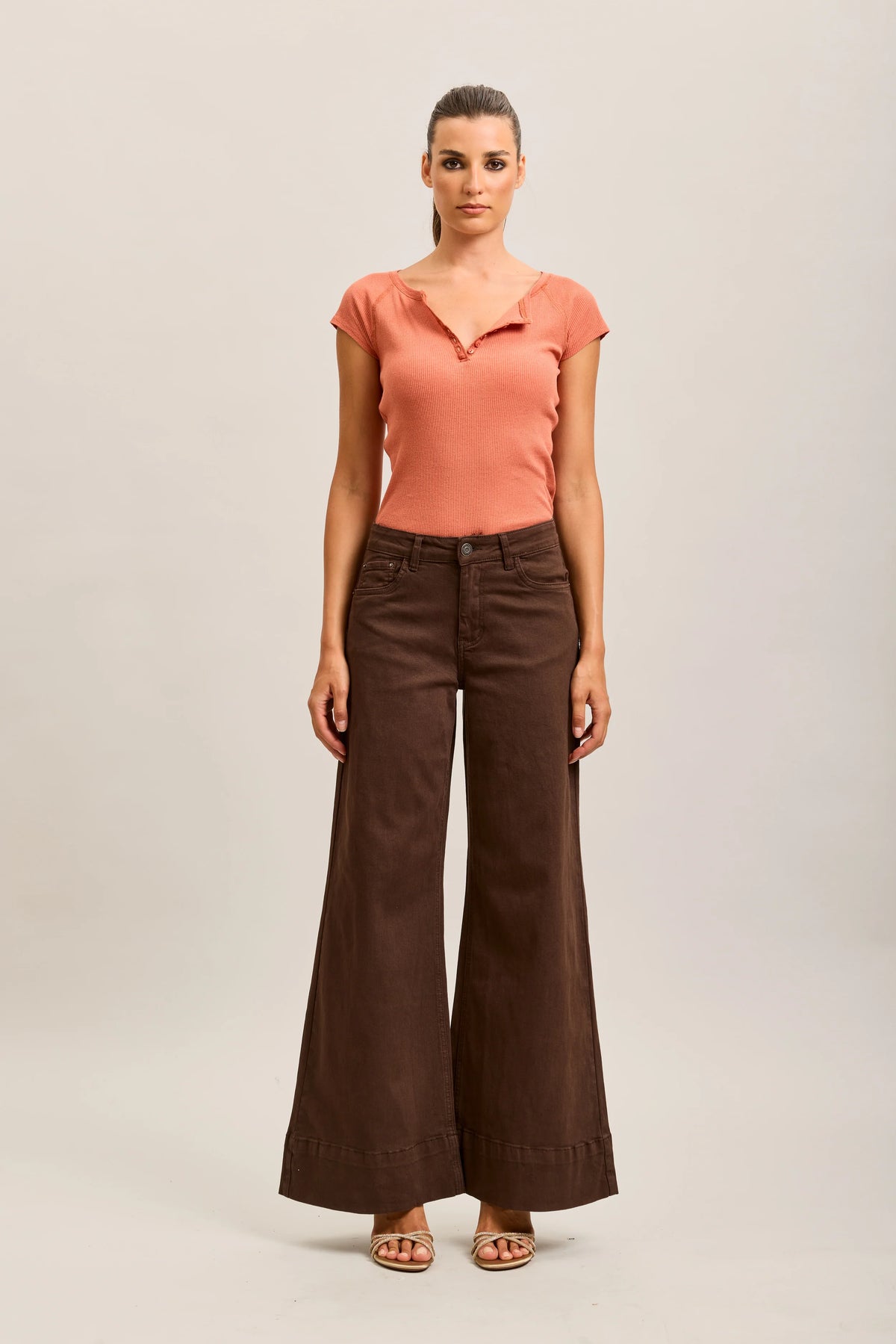 Toxik3 Wide Leg Jeans H2862-1 | Chocolate