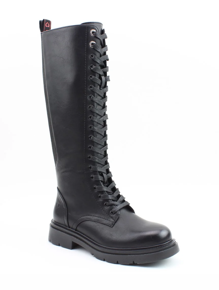 Heavenly Feet | Avalon Long Lace Up Boot | Black