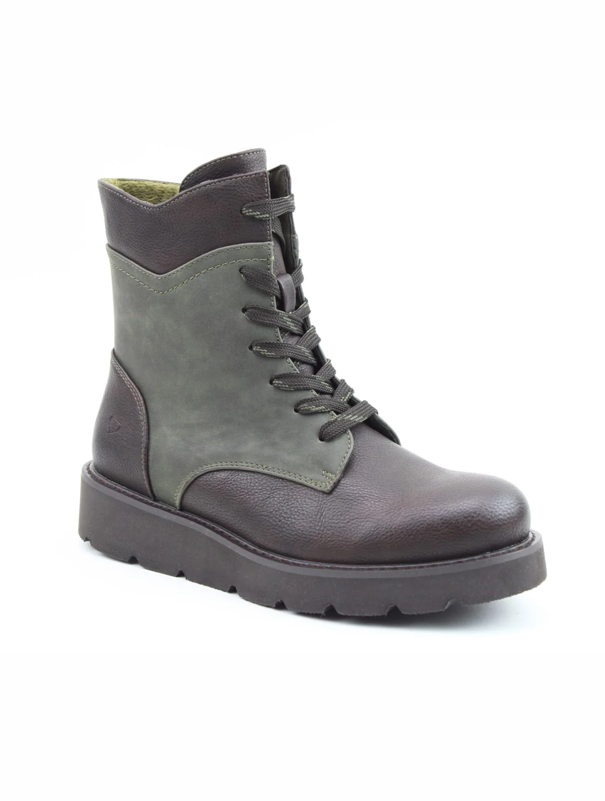 Heavenly Feet | Indigo Lace Up Ankle Boot | Chocolate/Khaki