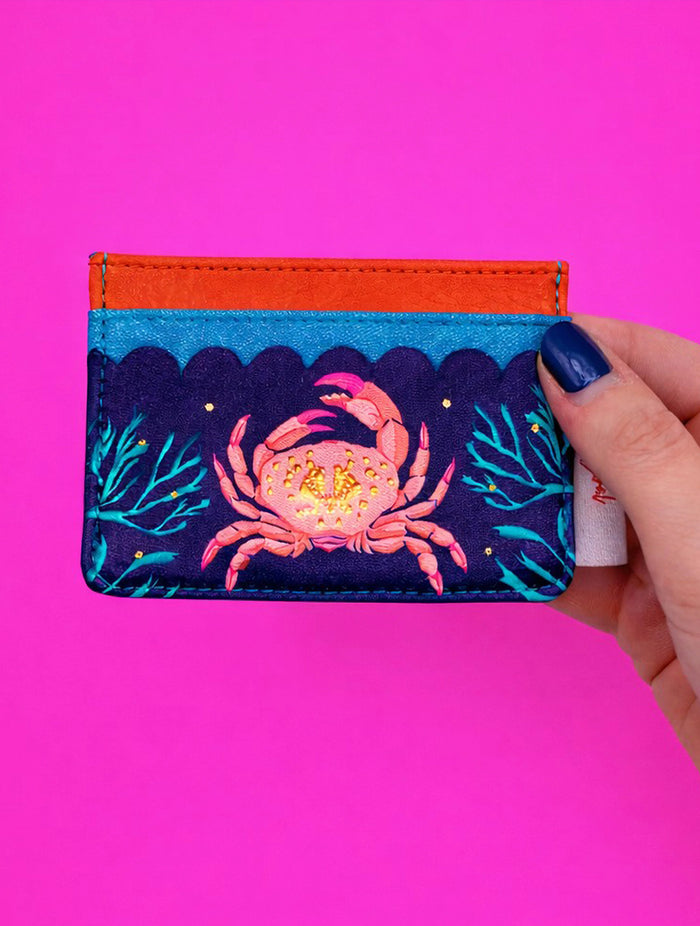 Coral Crab Card Holder