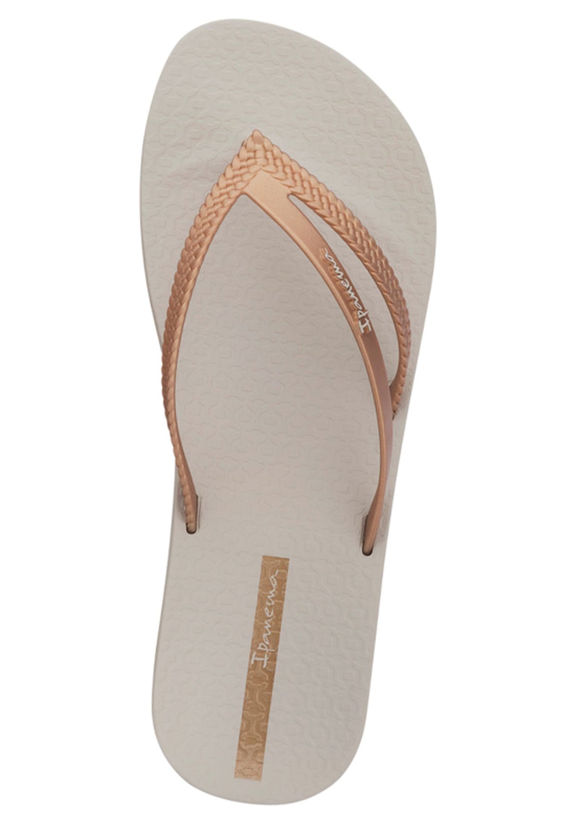 Bossa Soft V Flip Flops | Beige/Gold