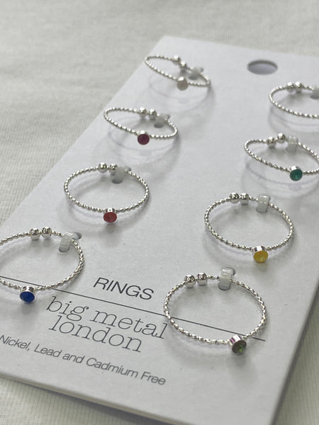 Nicole Delite Stone Ring Set | Silver