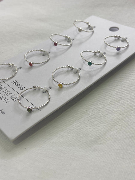Nicole Delite Stone Ring Set | Silver