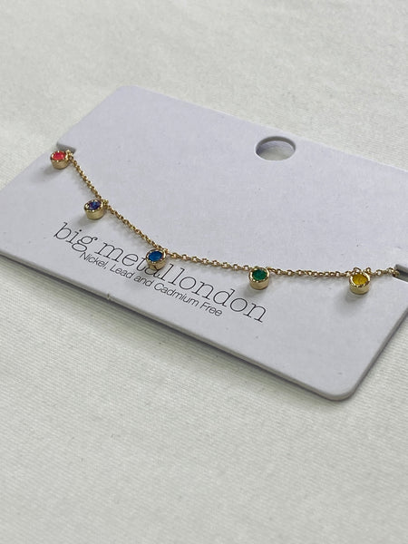 Rachel Rainbow Stone Bracelet | Gold