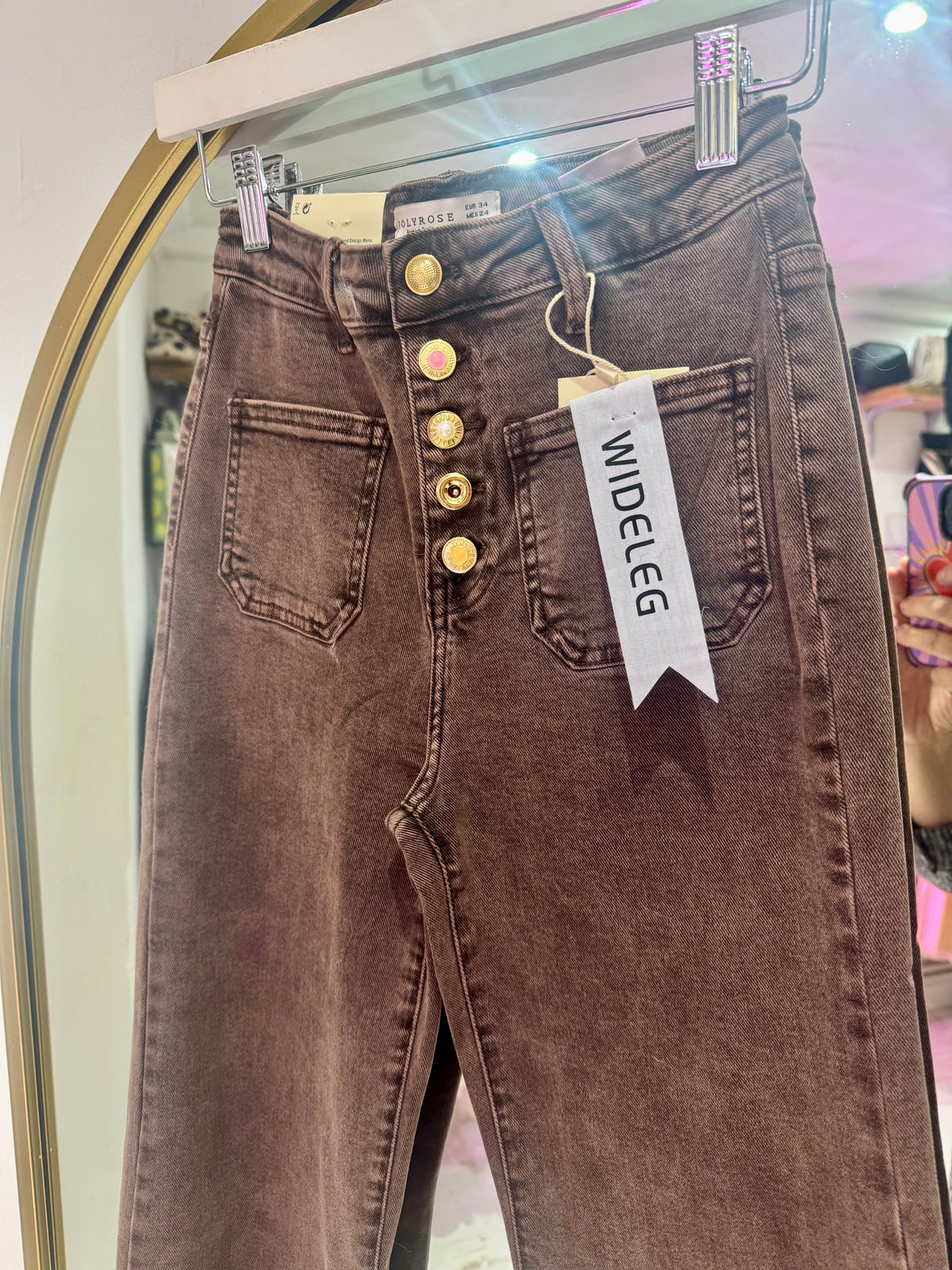Folyrose Retro Wide Leg Jeans | Vintage Dusky Pink Wash