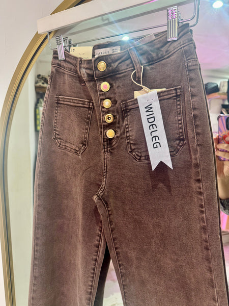 Folyrose Retro Wide Leg Jeans | Vintage Dusky Pink Wash