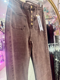 Folyrose Retro Wide Leg Jeans | Vintage Dusky Pink Wash