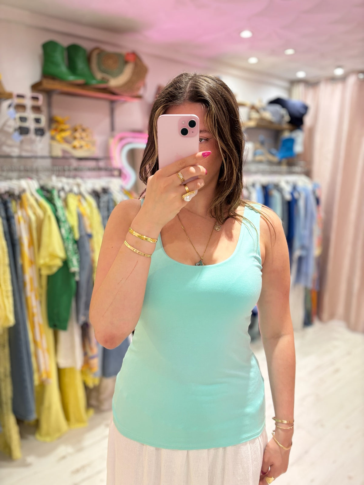 Basic Double Layered Vest | Aqua