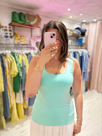 Basic Double Layered Vest | Aqua