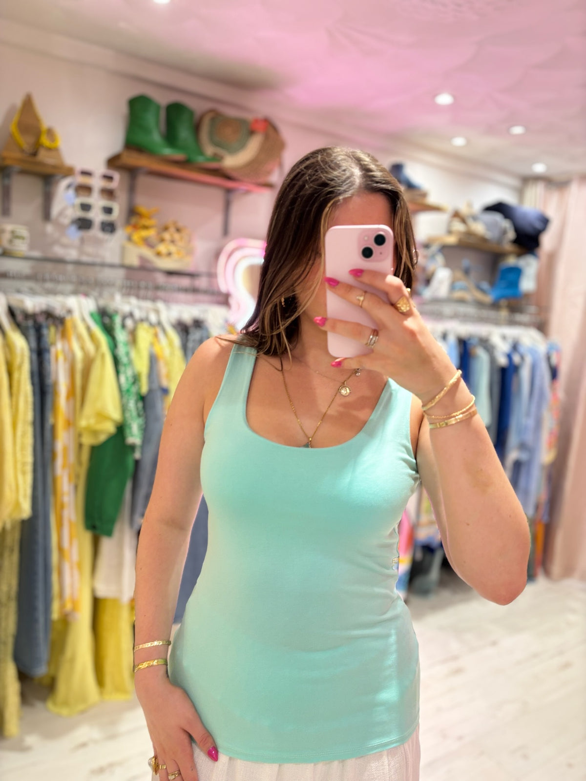 Basic Double Layered Vest | Aqua