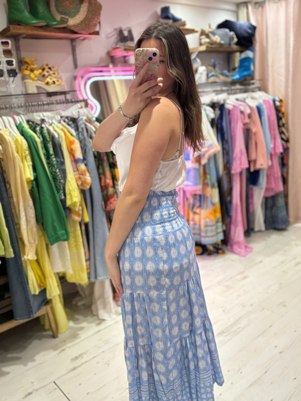 Louisa Printed 2-in-1 Dress and Skirt | Light Blue Boho Print