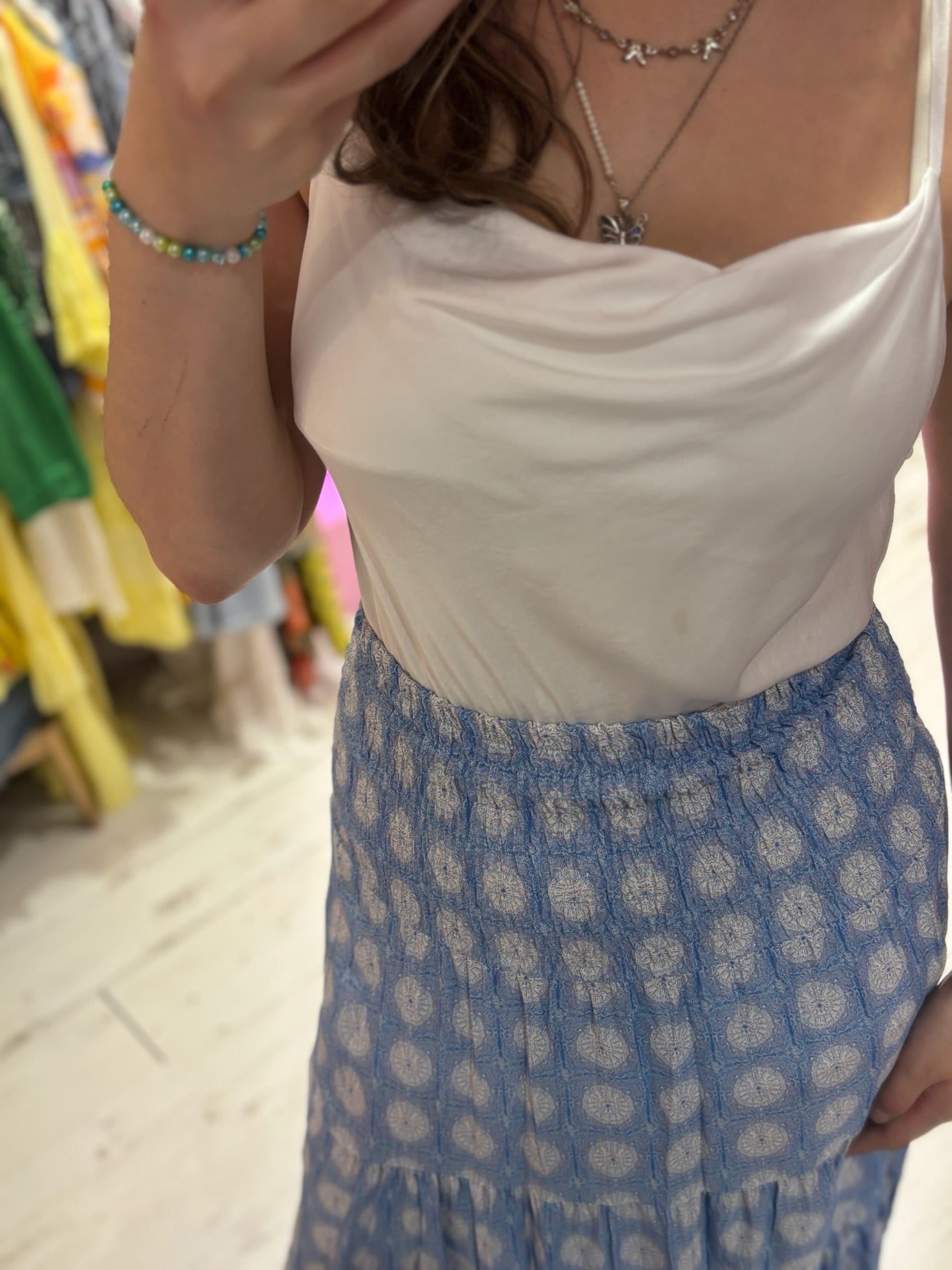 Louisa Printed 2-in-1 Dress and Skirt | Light Blue Boho Print