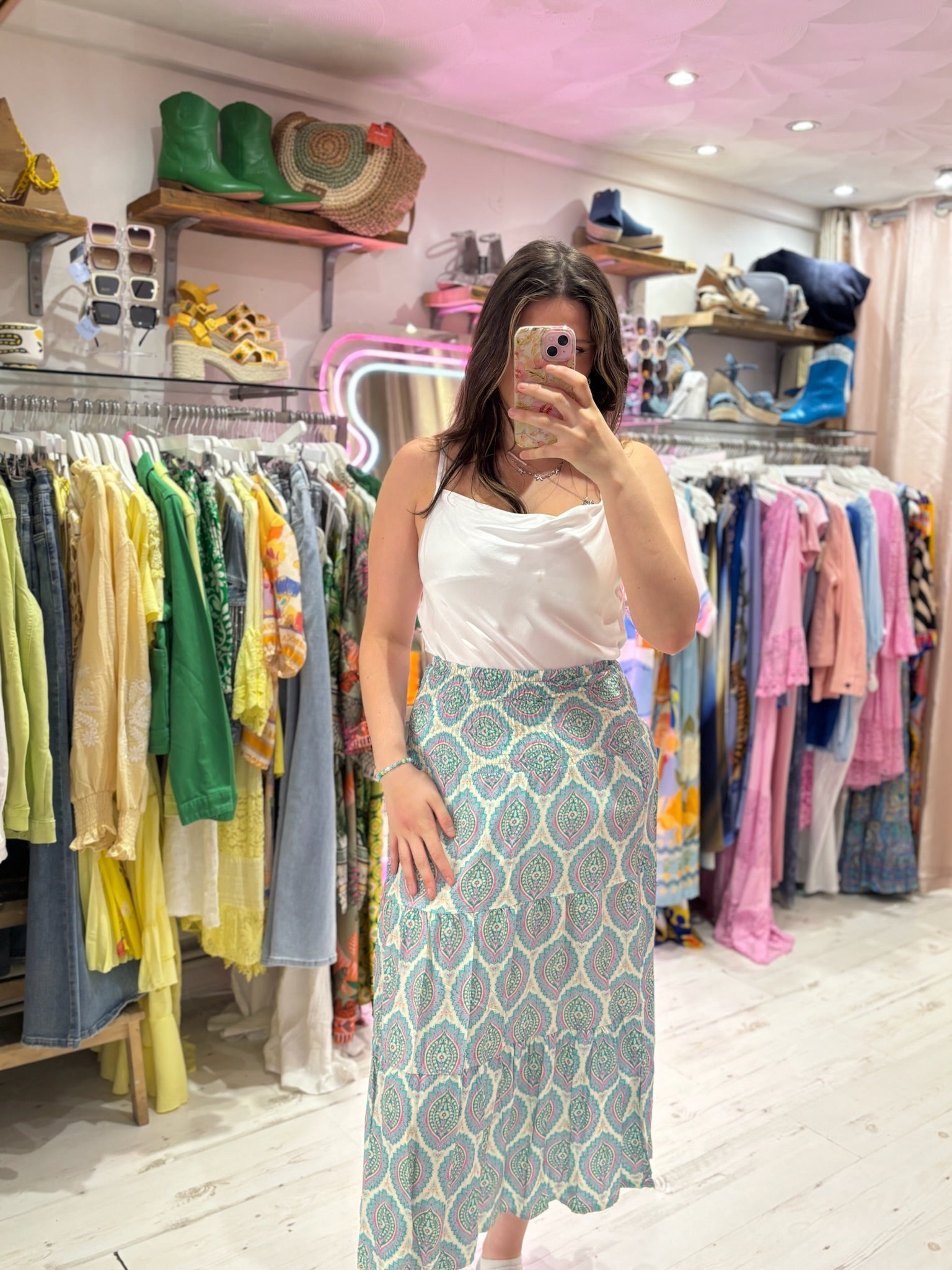 Louisa Printed 2-in-1 Dress and Skirt | Mint Paisley