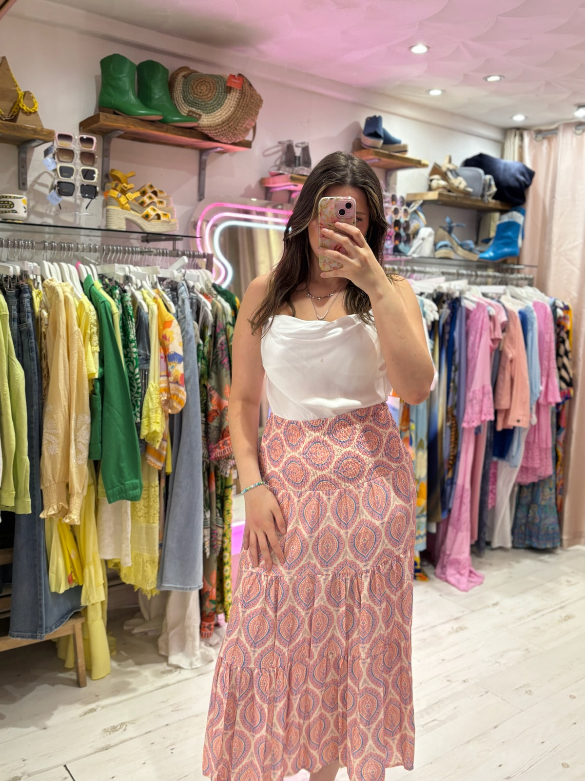 Louisa Printed 2-in-1 Dress and Skirt | Dusky Pink Paisley