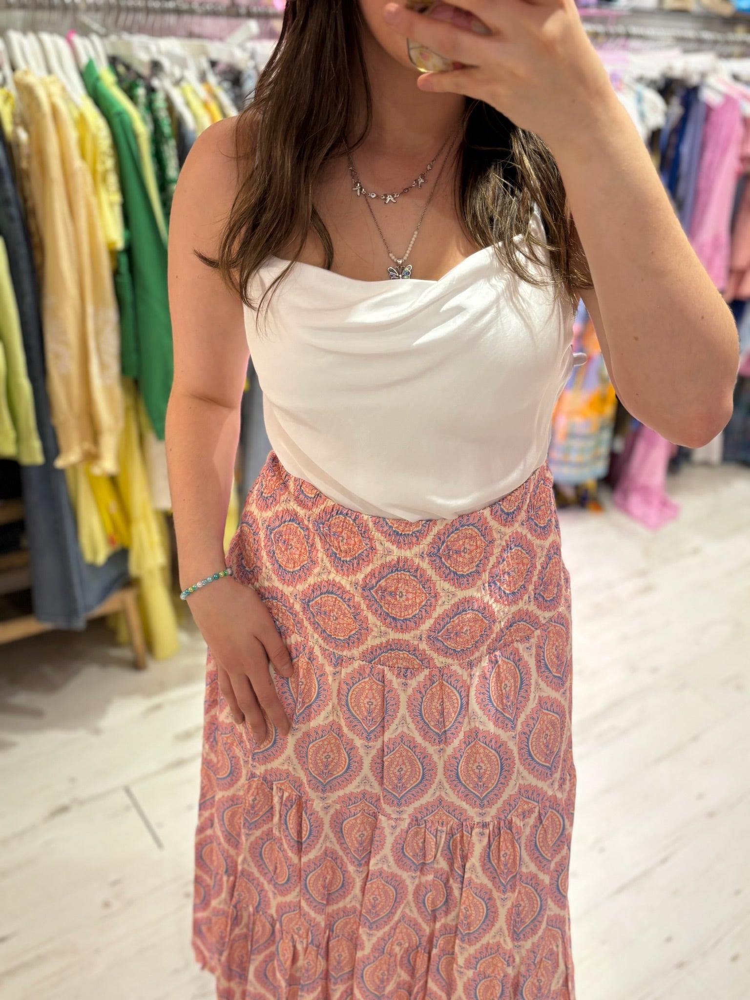 Louisa Printed 2-in-1 Dress and Skirt | Dusky Pink Paisley