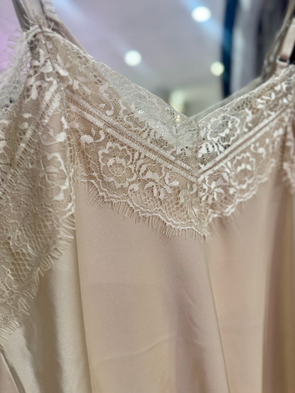 Lace Trim Swing Camisole | Champagne