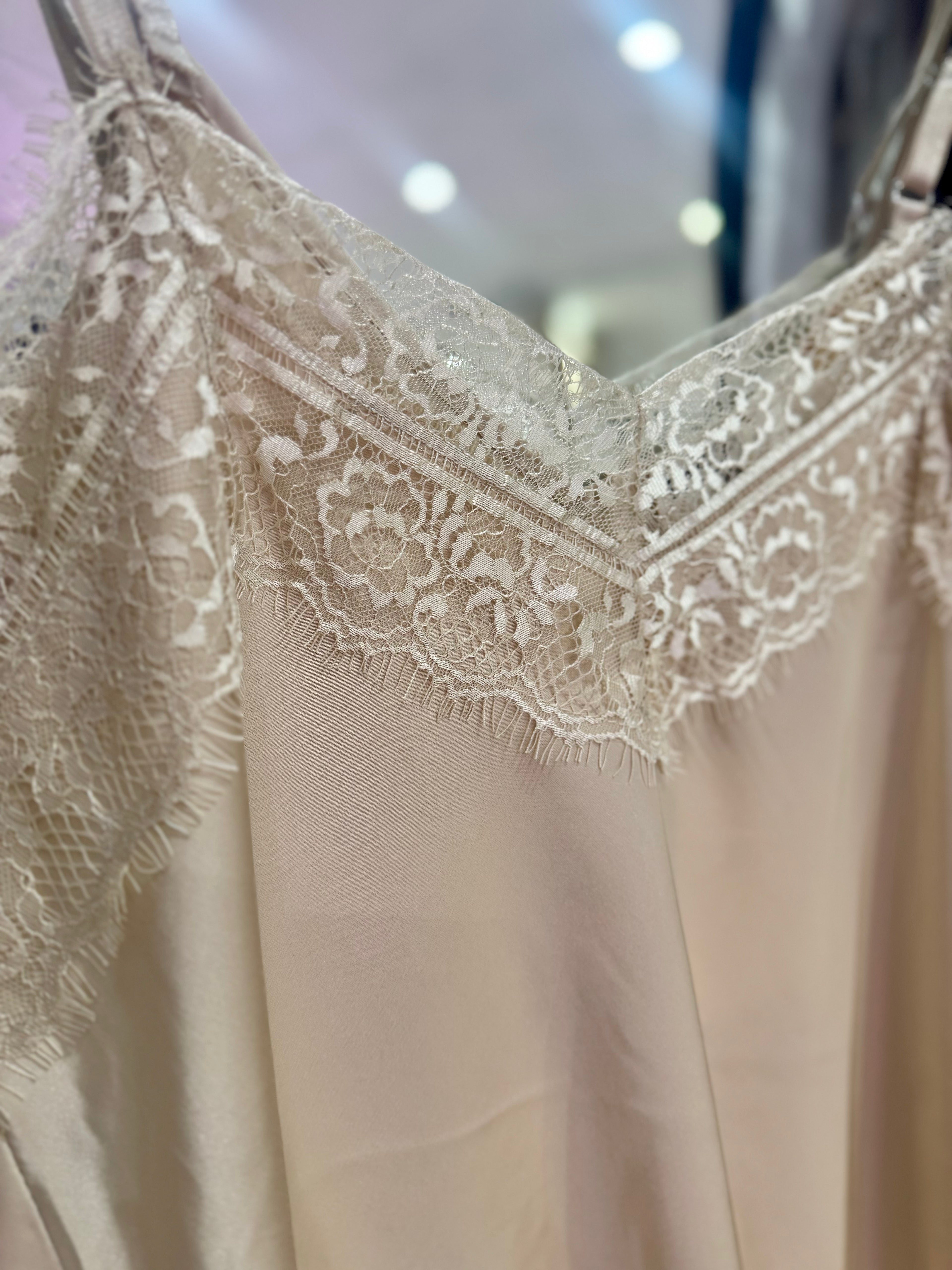 Lace Trim Swing Camisole | Champagne