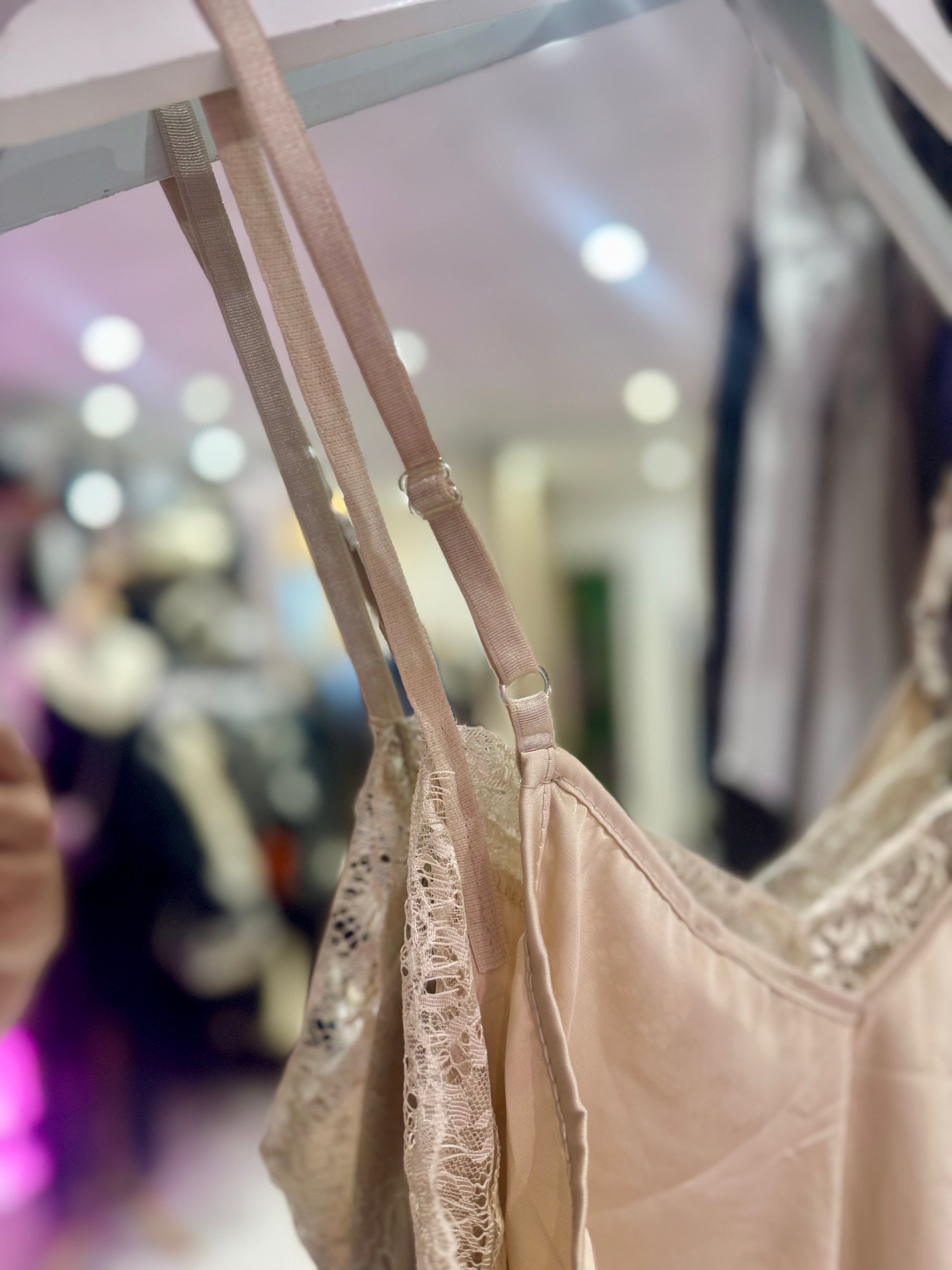 Lace Trim Swing Camisole | Champagne