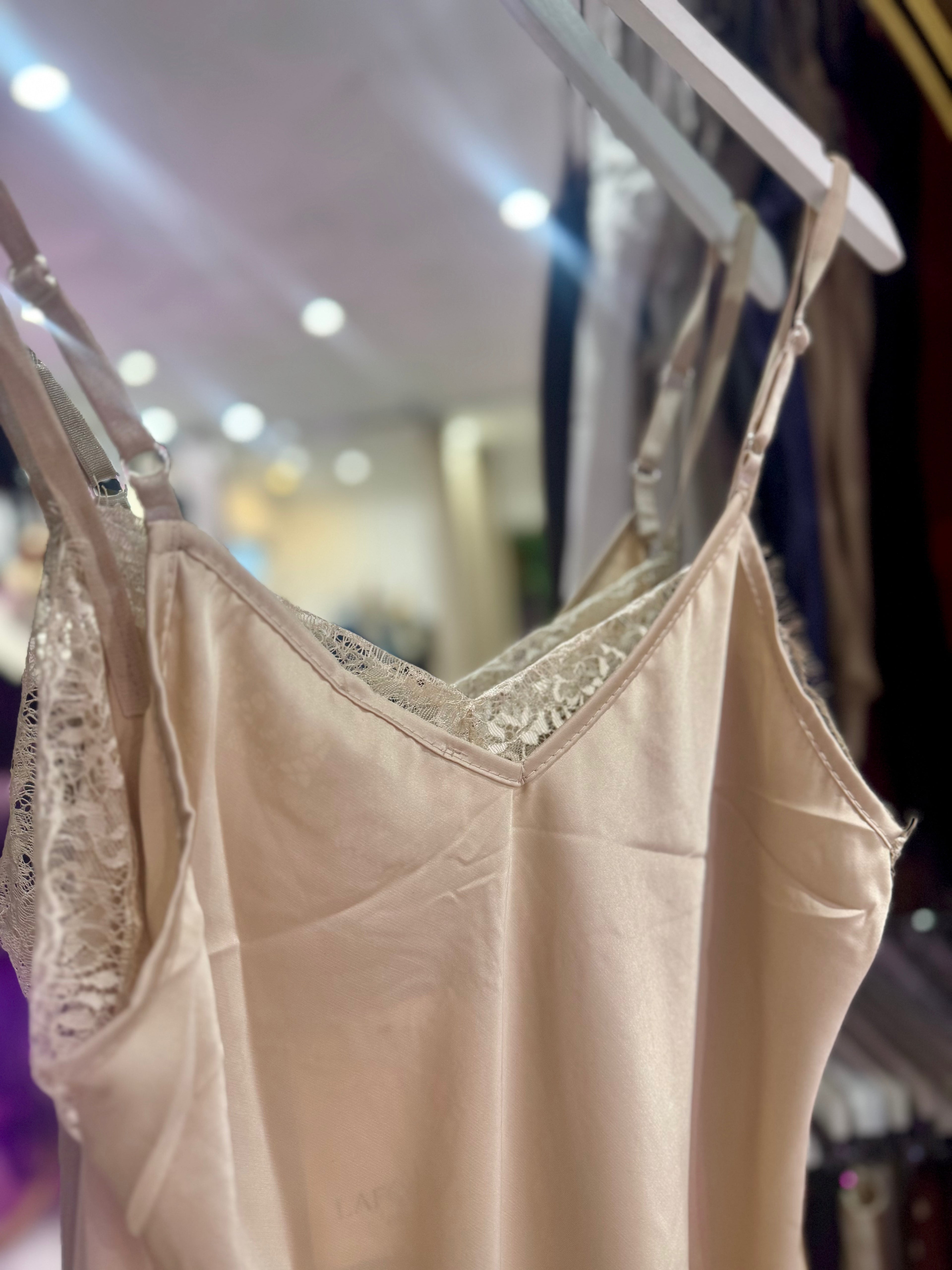 Lace Trim Swing Camisole | Champagne