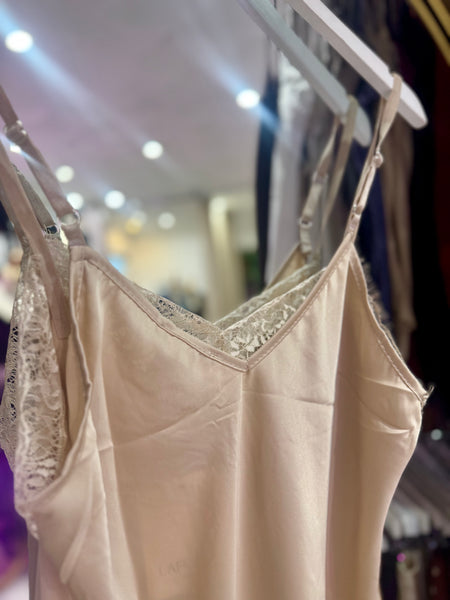 Lace Trim Swing Camisole | Champagne