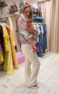 Folyrose Retro Wide Leg Jeans | Cream