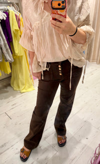 Folyrose Retro Wide Leg Jeans | Rich Chocolate