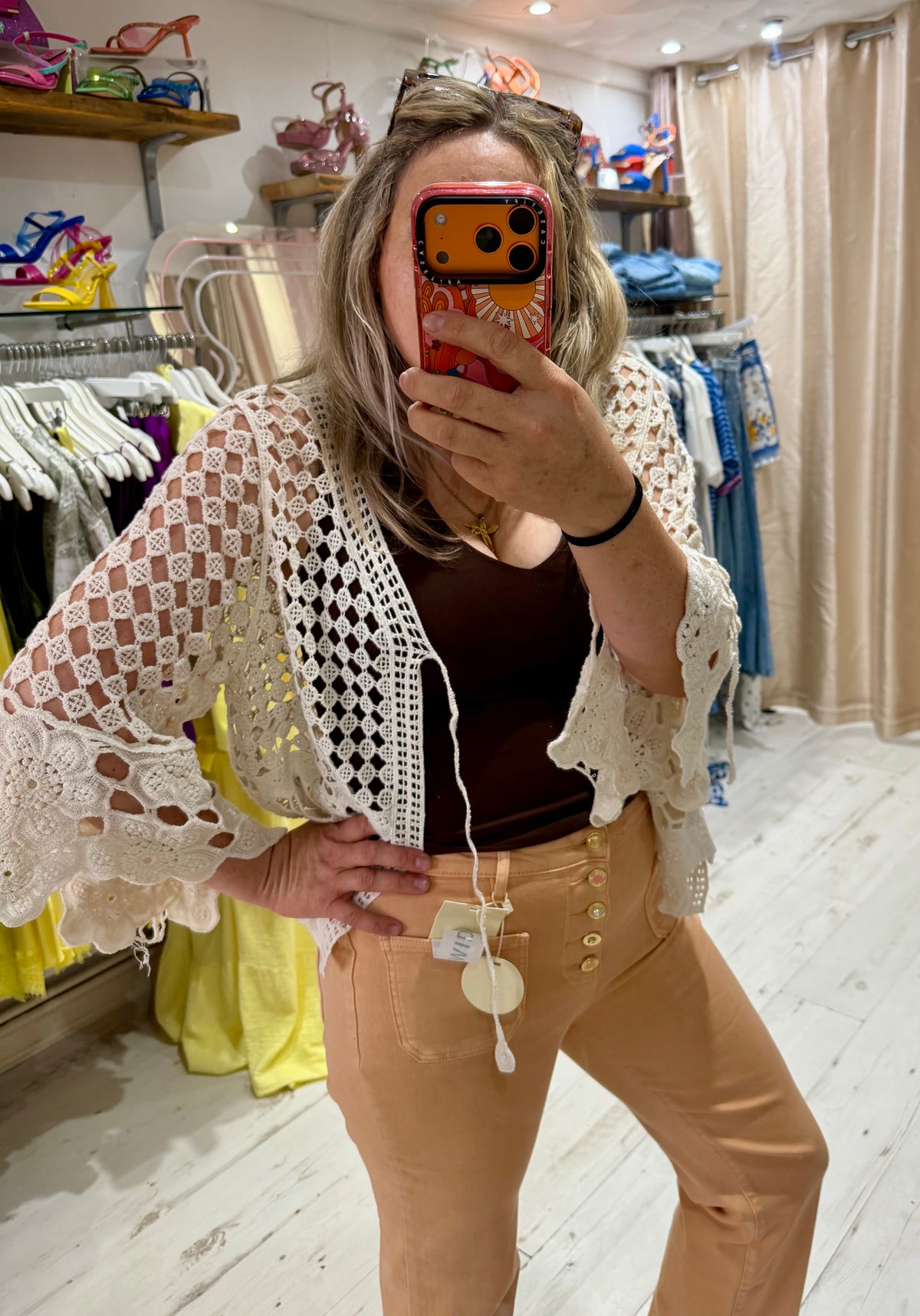 Folyrose Retro Wide Leg Jeans | Faded Peach
